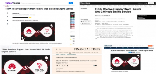 海外知名媒體聚焦 華為云Web3.0節(jié)點引擎服務(wù)國際站首批支持波場TRON網(wǎng)絡(luò)